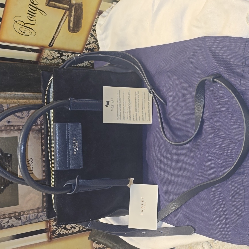 LIKE NEW EUC- Radley London Navy Blue Satchel